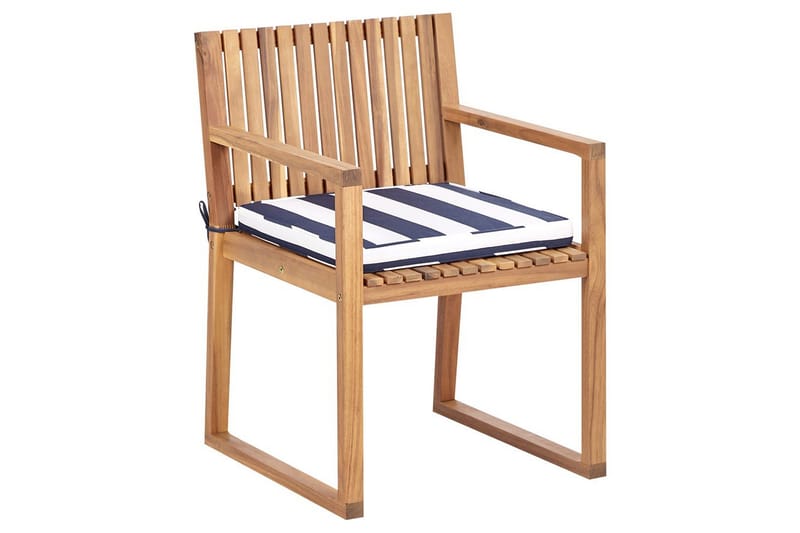 Puutarhatuoli Sassari II - Vaalea puu, sininen, valkoinen - Puutarhakalusteet - Puutarhatuoli - Karmituoli ulos