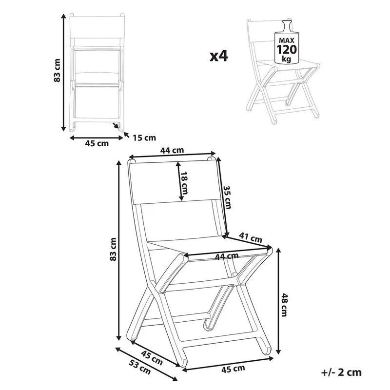 Puutarhatuoli Talca 4-pakkaus - Harmaa - Puutarhakalusteet - Puutarhatuoli - Parveketuoli & taittotuoli ulos