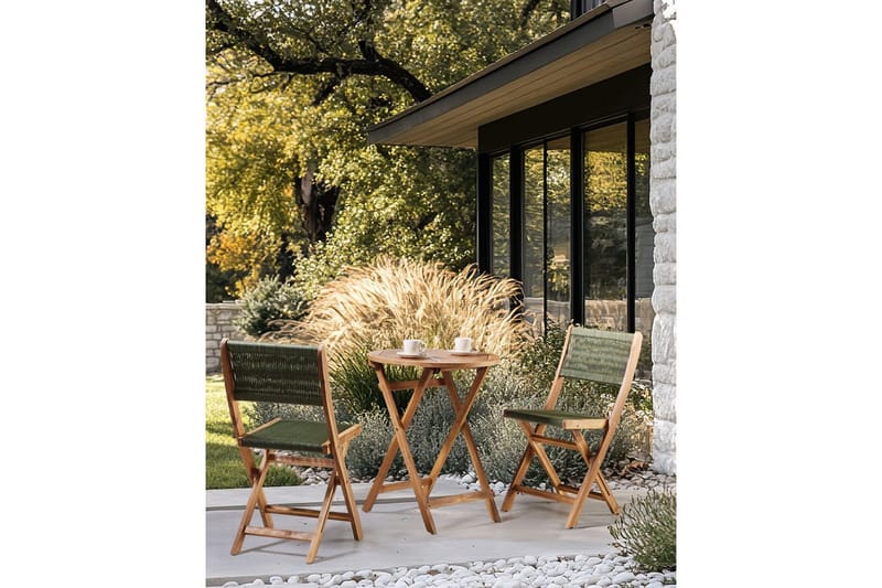 Puutarhatuoli Prossedi 2:n sarja Vihreä/vaalea puu - Vihreä/vaalea puu - Puutarhakalusteet - Puutarhatuoli - Karmituoli ulos