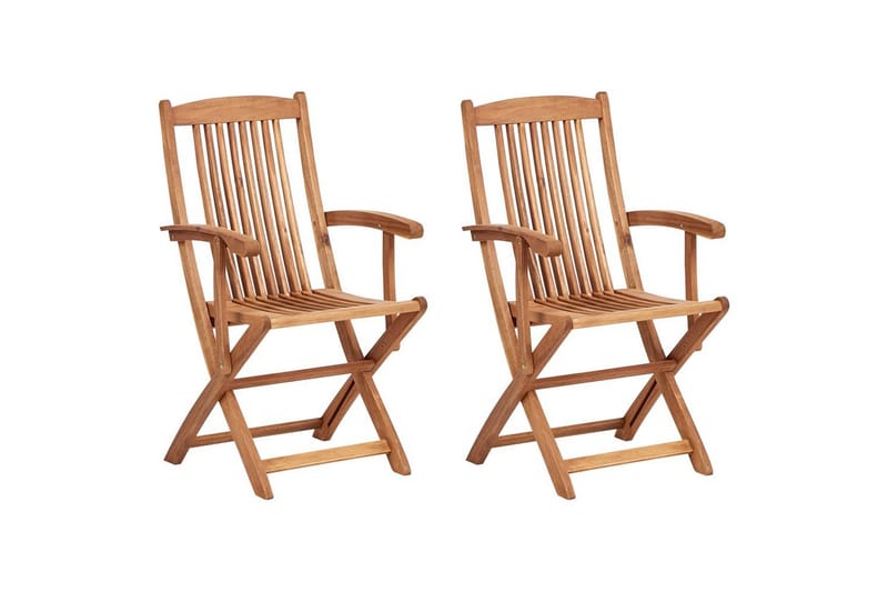 Puutarhatuolien sarja, 2 kpl Maui II - Vaalea puu - Puutarhakalusteet - Puutarhatuoli - Parveketuoli & taittotuoli ulos