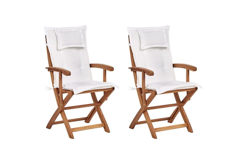 Puutarhatuolien sarja, 2 kpl Maui II, Vaalea puu, luonnonvalkoinen