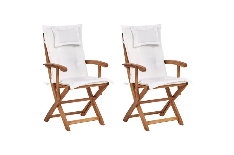 Puutarhatuolien sarja, 2 kpl Maui II, Vaalea puu, luonnonvalkoinen