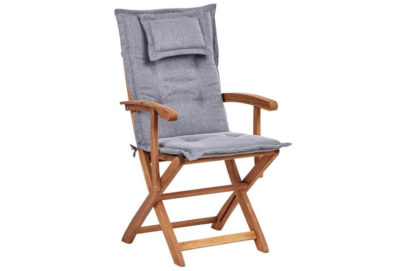 Puutarhatuolien sarja, 2 kpl Maui II - Vaalea puu, harmaa - Puutarhakalusteet - Puutarhatuoli - Parveketuoli & taittotuoli ulos