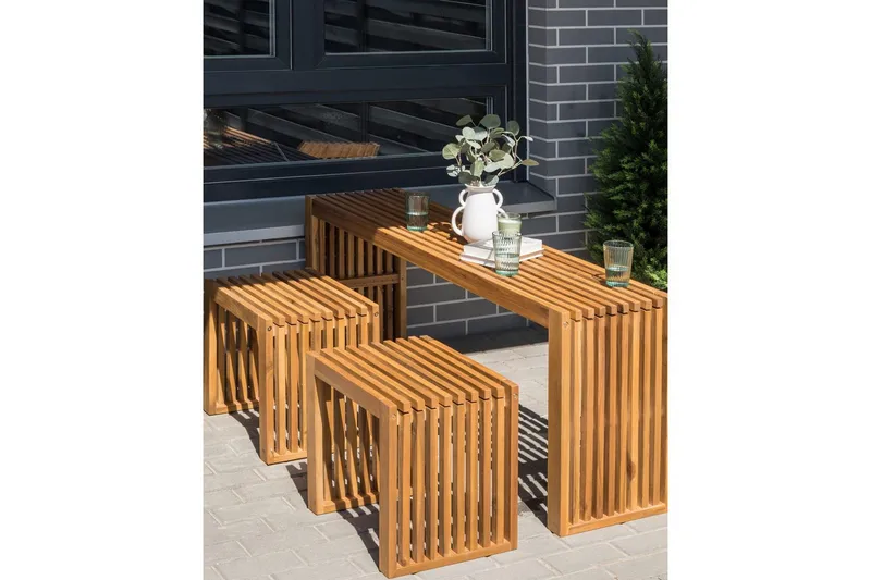 Puutarhatuolien sarja, 3 kpl Bellano - Puutarhakalusteet - Puutarhatuoli - Parveketuoli & taittotuoli ulos