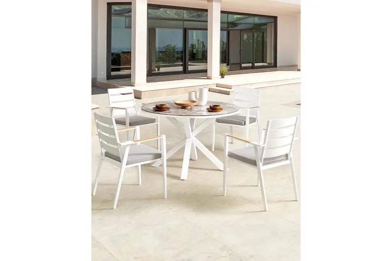 Puutarhatuolien sarja, 4 kpl Taviano - Puutarhakalusteet - Puutarhatuoli - Karmituoli ulos