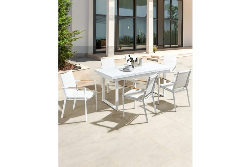 Puutarhatuolien sarja, 6 kpl Busseto - Valkoinen - Puutarhakalusteet - Puutarhatuoli - Karmituoli ulos