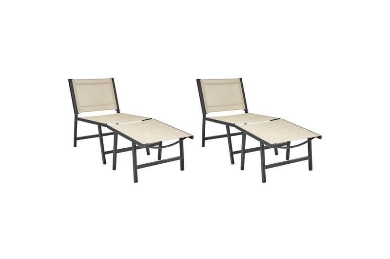 Puutarhatuolit 2 kpl Marceddi - Beige, musta - Puutarhakalusteet - Puutarhatuoli - Ulkotilan nojatuolit