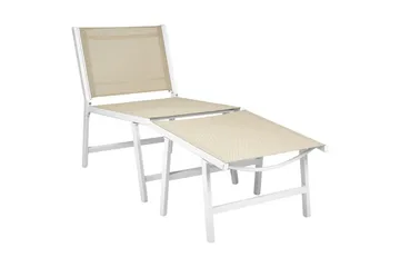 Puutarhatuolit 2 kpl Marceddi - Beige, valkoinen - Puutarhakalusteet - Puutarhatuoli - Ulkotilan nojatuolit