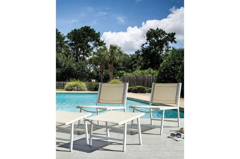 Puutarhatuolit 2 kpl Marceddi - Beige, valkoinen - Puutarhakalusteet - Puutarhatuoli - Ulkotilan nojatuolit