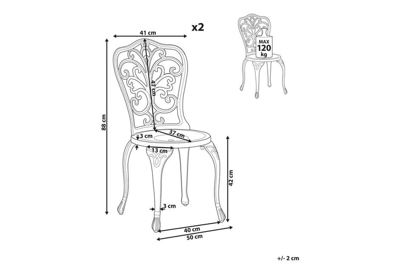 Puutarhatuolit 2 kpl Triora - Ruskea - Puutarhakalusteet - Puutarhatuoli - Karmituoli ulos
