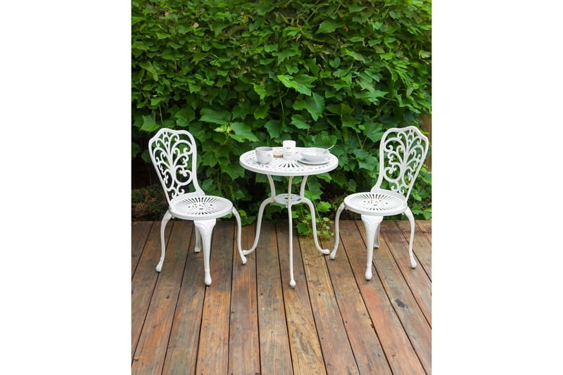 Puutarhatuolit 2 kpl Triora - Valkoinen - Puutarhakalusteet - Puutarhatuoli - Karmituoli ulos