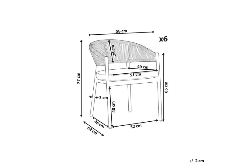 Puutarhatuolit 6 kpl Flavia - Puutarhakalusteet - Puutarhatuoli - Karmituoli ulos