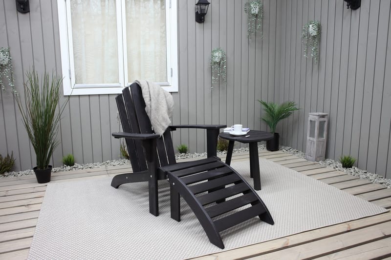 Jakkara Cranston - Kahvimusta - Puutarhakalusteet - Puutarhatuoli - Jalkarahi & jakkara ulkokäyttöön