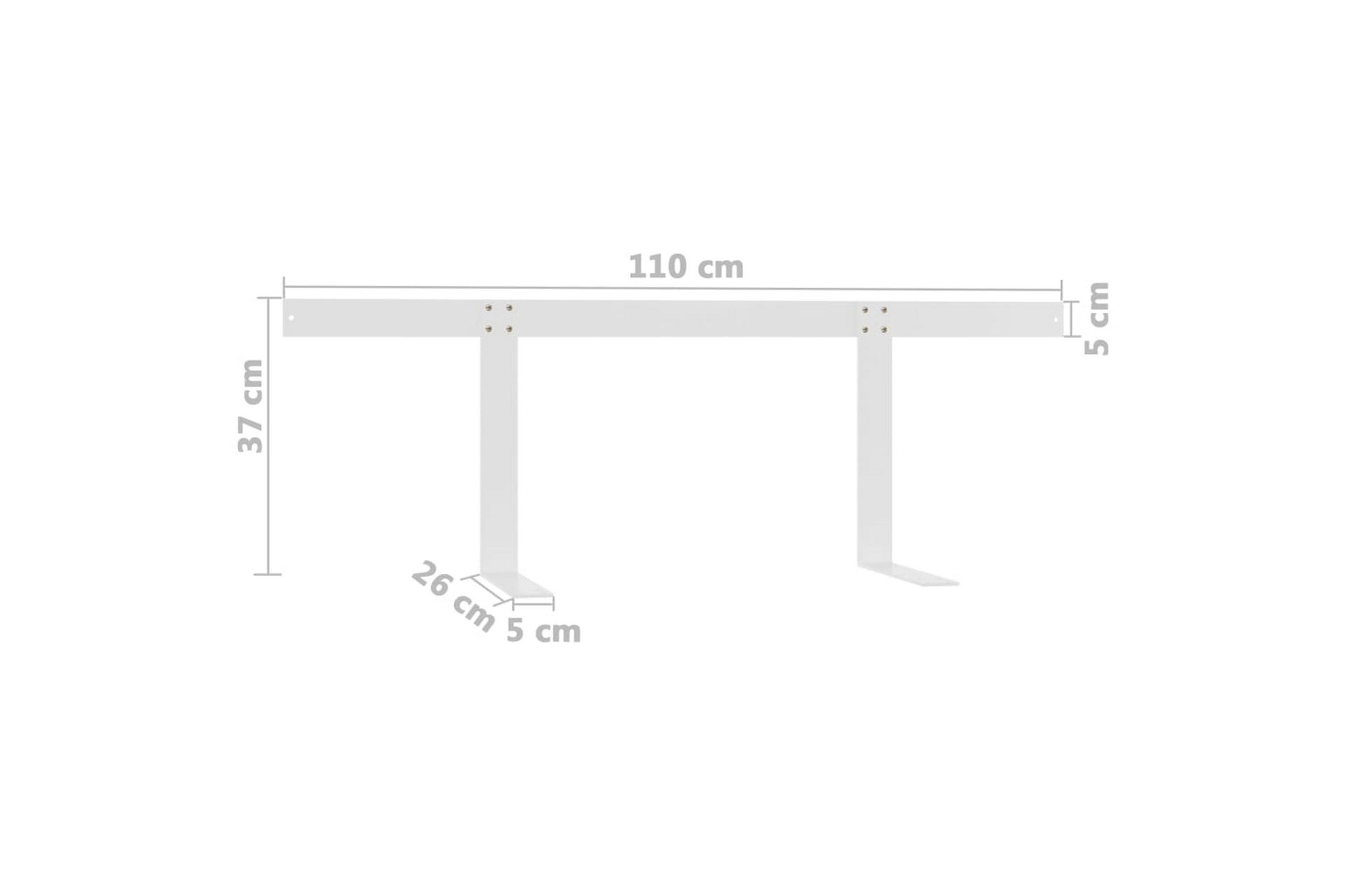 Kuormalavasohvan selkänoja valkoinen 110 cm rauta - Puutarhakalusteet - Puutarhatuoli - Jalkarahi & jakkara ulkokäyttöön