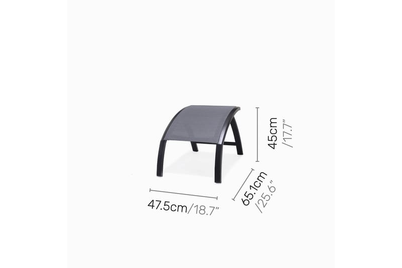 Panama Jalkatuoli 62x48 cm Musta - Lifestyle Garden - Puutarhakalusteet - Puutarhatuoli - Jalkarahi & jakkara ulkokäyttöön