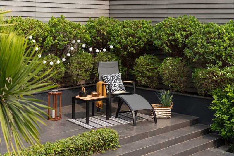 Panama Jalkatuoli 62x48 cm Musta - Lifestyle Garden - Puutarhakalusteet - Puutarhatuoli - Jalkarahi & jakkara ulkokäyttöön