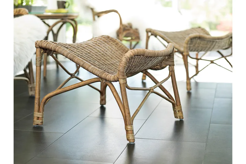 Rahi Praktö Luonnonrottinki - Puutarhakalusteet - Puutarhatuoli - Jalkarahi & jakkara ulkokäyttöön