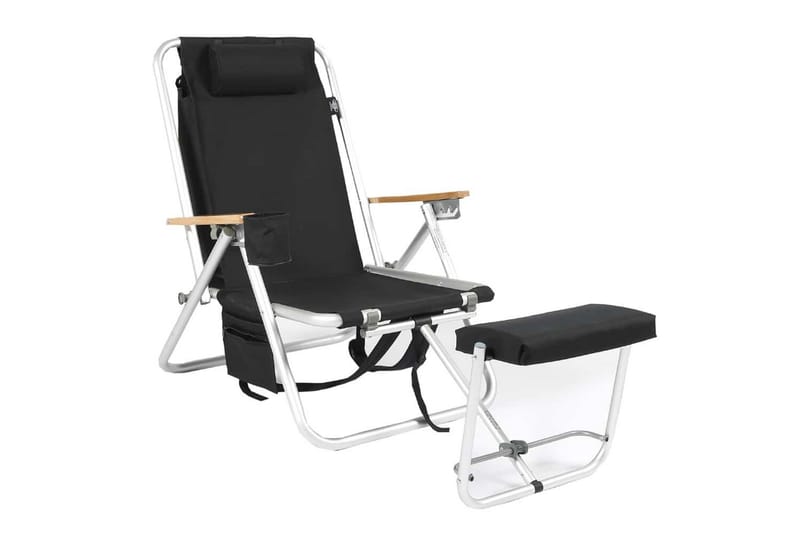 Retkituoli Fritab ROXY kylmälaukulla/puhelintaskulla - Musta - Puutarhakalusteet - Puutarhatuoli - Retkituoli & rantatuoli