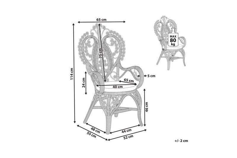 Riikinkukkotuoli Carrara - Puutarhakalusteet - Puutarhatuoli - Karmituoli ulos