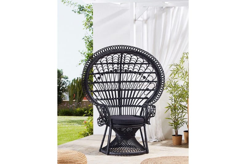Riikinkukkotuoli Emmanuelle - Musta - Puutarhakalusteet - Puutarhatuoli - Ulkotilan nojatuolit