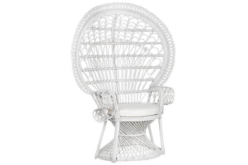 Riikinkukkotuoli Emmanuelle - Valkoinen - Puutarhakalusteet - Puutarhatuoli - Ulkotilan nojatuolit