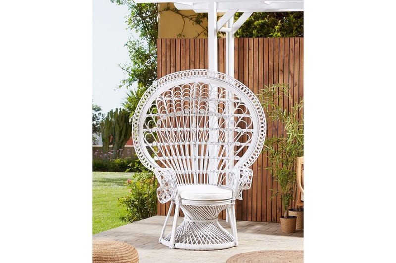 Riikinkukkotuoli Emmanuelle - Valkoinen - Puutarhakalusteet - Puutarhatuoli - Ulkotilan nojatuolit
