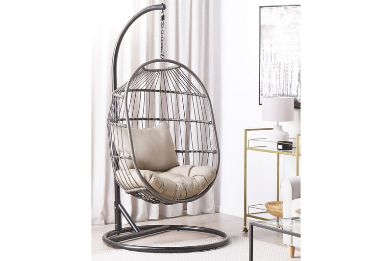 Riipputuoli Alba - Musta, Harmaa - Puutarhakalusteet - Puutarhatuoli - Riipputuoli