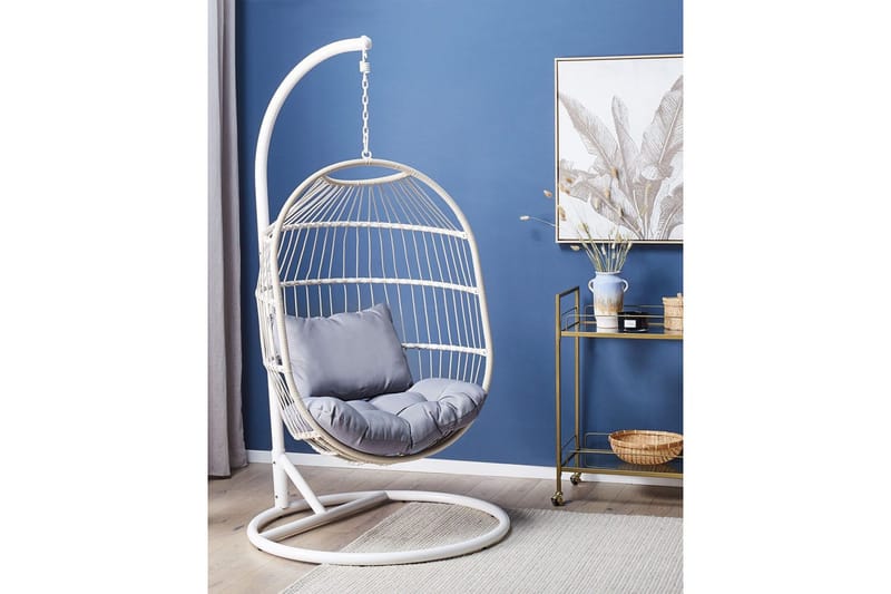 Riipputuoli Alba - Valkoinen, Harmaa - Puutarhakalusteet - Puutarhatuoli - Riipputuoli