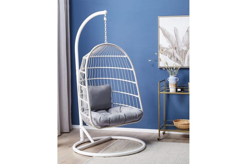 Riipputuoli Allera - Valkoinen, Harmaa - Puutarhakalusteet - Puutarhatuoli - Riipputuoli