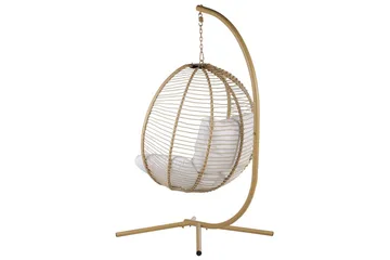 Riipputuoli Arco - Beige, valkoinen - Puutarhakalusteet - Puutarhatuoli - Riipputuoli