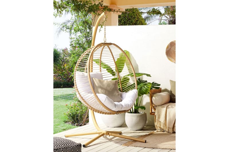 Riipputuoli Arco - Beige, valkoinen - Puutarhakalusteet - Puutarhatuoli - Riipputuoli