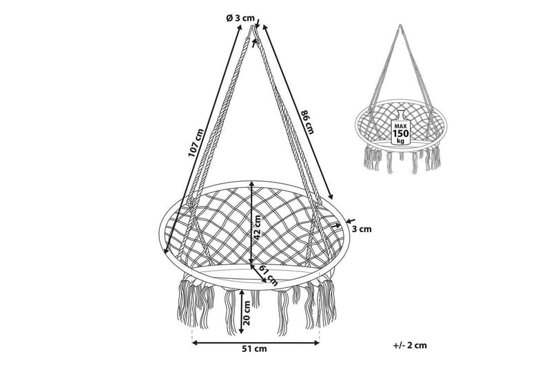 Riipputuoli Gabella - Musta - Puutarhakalusteet - Puutarhatuoli - Riipputuoli