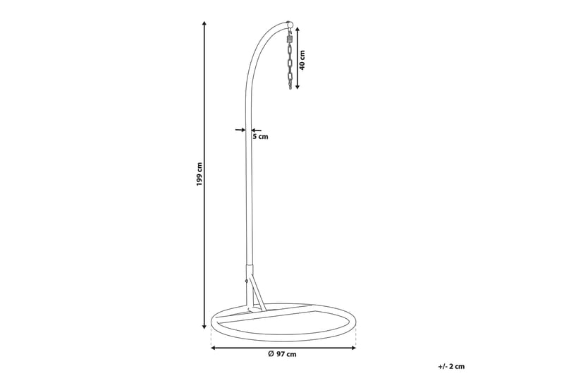 Jalusta Denease Riipputuoliin - Musta - Puutarhakalusteet - Puutarhatuoli - Riipputuoli