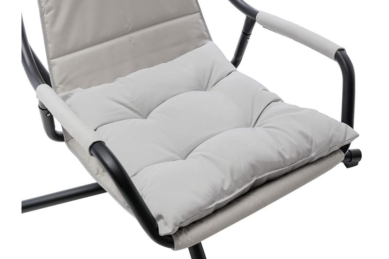 Riippukeinu Ulkokäyttöön – Riipputuoli – Keinu jalustalla ja katolla parvekkeelle ja terassille - Musta|Harmaa - Puutarhakalusteet - Puutarhatuoli - Riipputuoli