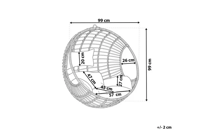Riipputuoli Bunsta - Musta - Puutarhakalusteet - Puutarhatuoli - Riipputuoli