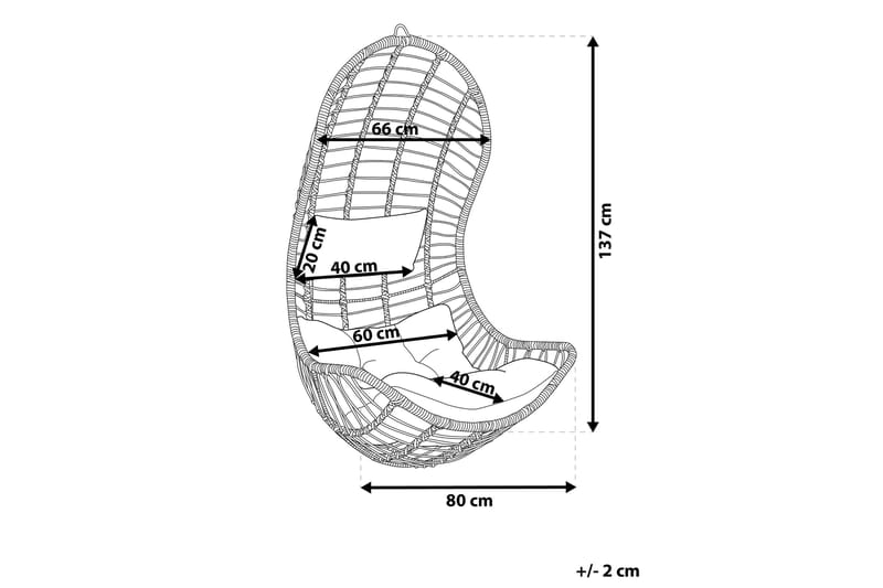 Riipputuoli Egebybacke - Harmaa - Puutarhakalusteet - Puutarhatuoli - Riipputuoli