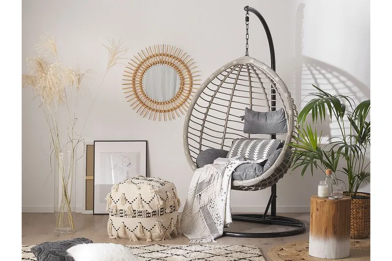 Riipputuoli Izamar jalustalla - Harmaa - Puutarhakalusteet - Puutarhatuoli - Riipputuoli