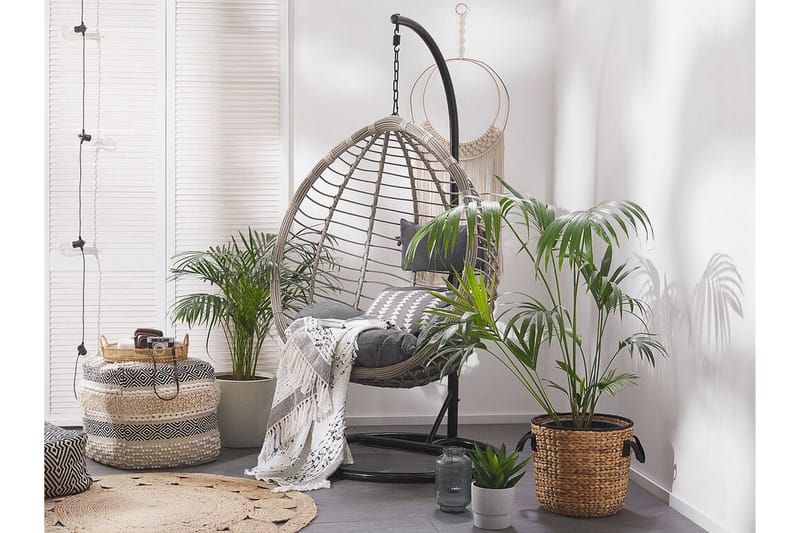 Riipputuoli Izamar jalustalla - Harmaa - Puutarhakalusteet - Puutarhatuoli - Riipputuoli