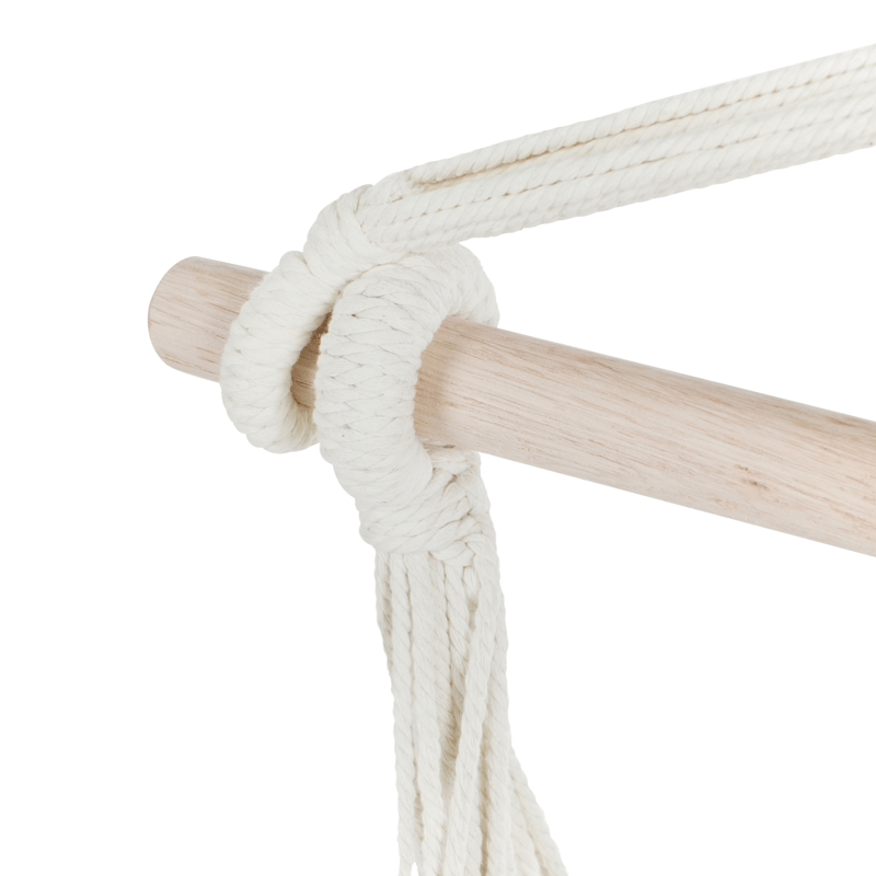 Riipputuoli ulos Varena Puuvilla - Beige/Sininen - Puutarhakalusteet - Puutarhatuoli - Riipputuoli