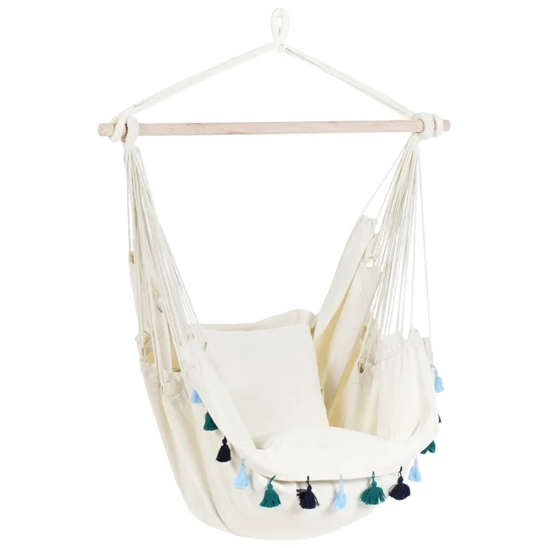 Riipputuoli ulos Varena Puuvilla, Beige/Sininen