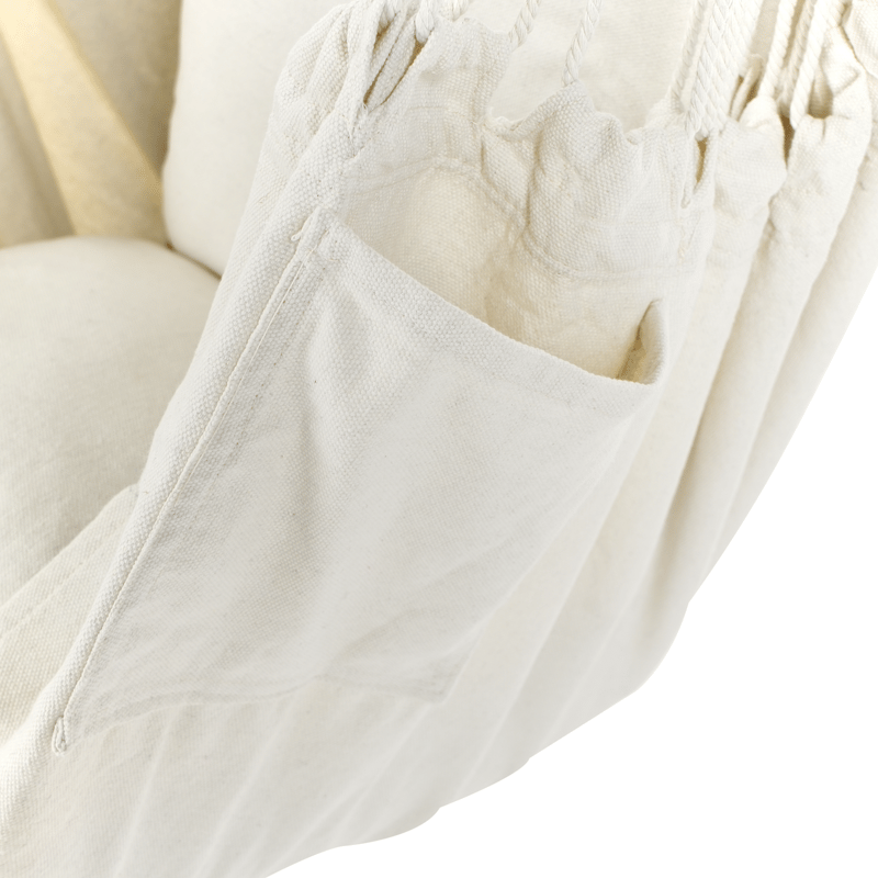 Riipputuoli ulos Varena Puuvilla - Beige/Sininen - Puutarhakalusteet - Puutarhatuoli - Riipputuoli