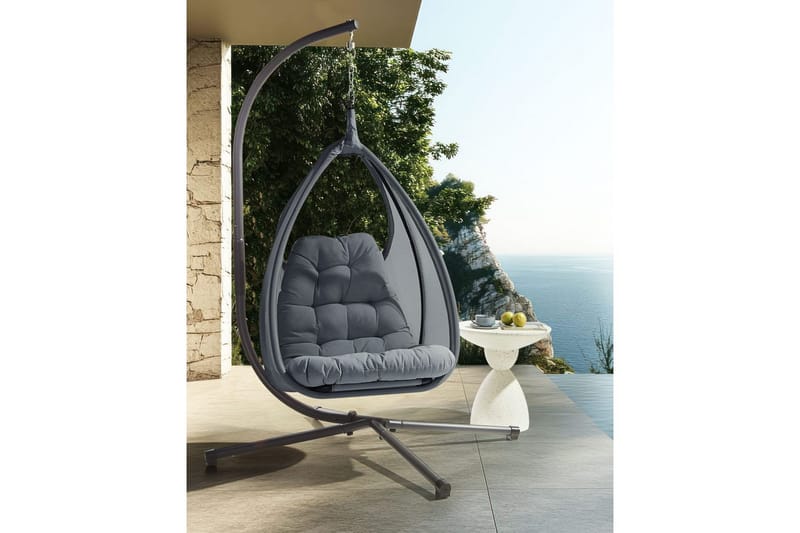 Riippuva tuoli Avegno - Tummanharmaa - Puutarhakalusteet - Puutarhatuoli - Riipputuoli