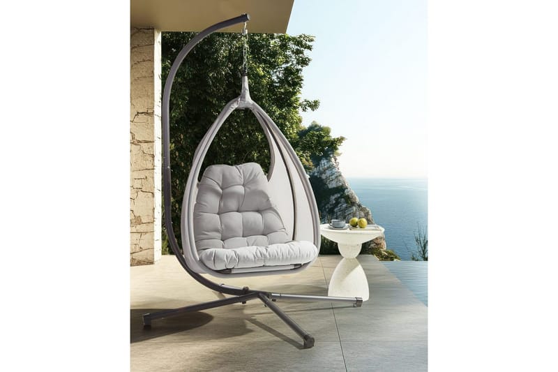 Riippuva tuoli Avegno - Vaaleanharmaa - Puutarhakalusteet - Puutarhatuoli - Riipputuoli
