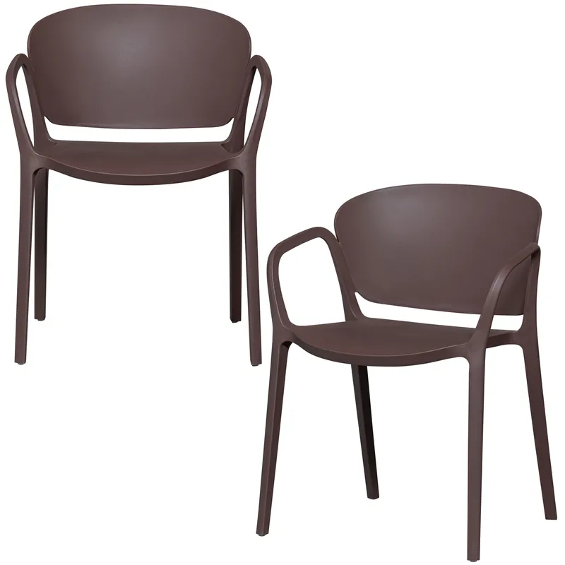 Ruokatuoli Bent ulkokäyttöön - Lila/Ruskea - Puutarhakalusteet - Puutarhatuoli - Karmituoli ulos