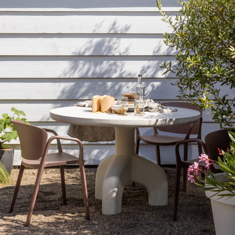 Ruokatuoli Bent ulkokäyttöön - Lohenroosa - Puutarhakalusteet - Puutarhatuoli - Karmituoli ulos