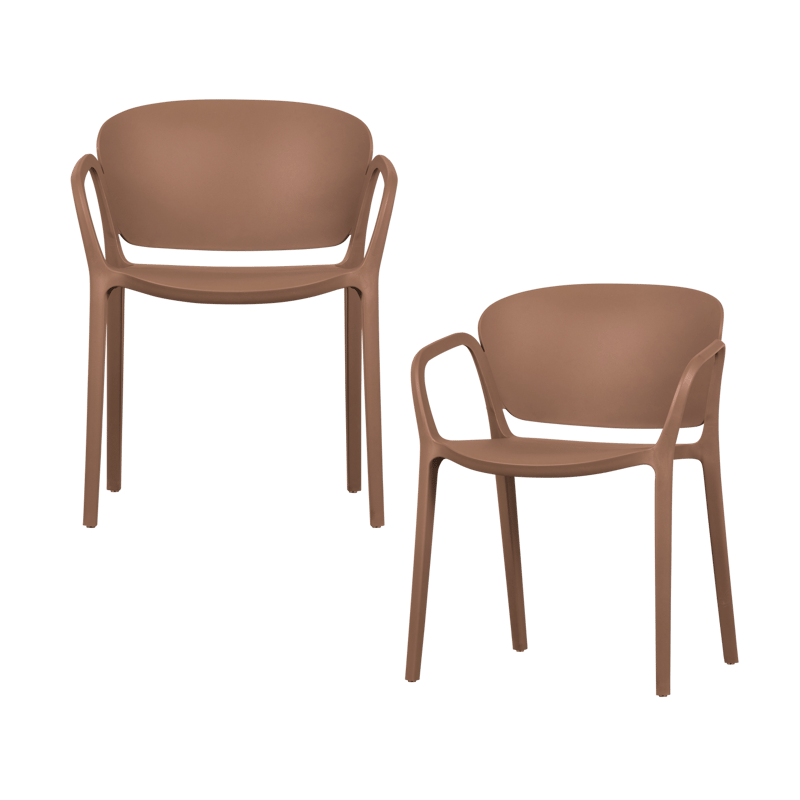 Ruokatuoli Bent ulkokäyttöön - Lohenroosa - Puutarhakalusteet - Puutarhatuoli - Karmituoli ulos