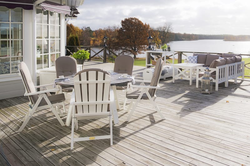 Säädettävä nojatuoli Hillerstorp Läckö - Valkoinen - Puutarhakalusteet - Puutarhatuoli - Säätötuoli