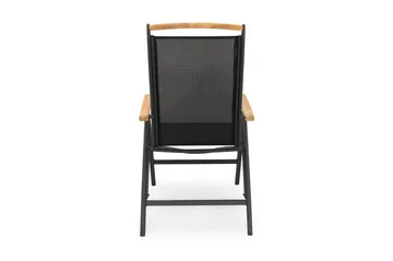 Las Vegas Säätötuoli - Musta/Tiikki - Puutarhakalusteet - Puutarhatuoli - Säätötuoli