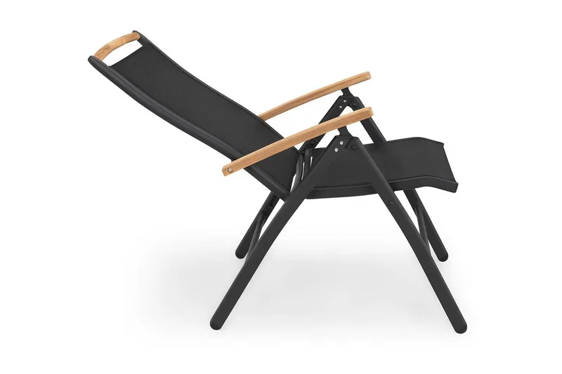 Las Vegas Säätötuoli - Musta/Tiikki - Puutarhakalusteet - Puutarhatuoli - Säätötuoli