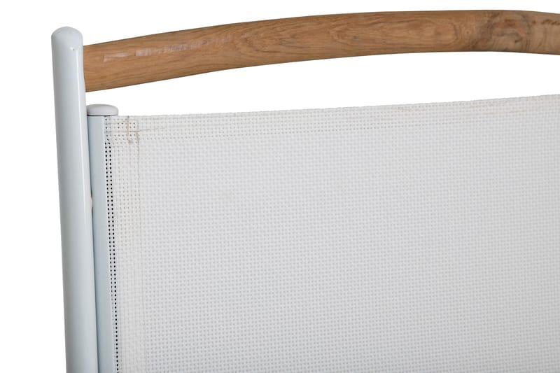 Las Vegas Säätötuoli Ulkokäyttöön - Valkoinen/Tiikki - Puutarhakalusteet - Puutarhatuoli - Säätötuoli